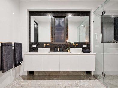 Black White Bathroom Wall Hung Vanity Caloundra